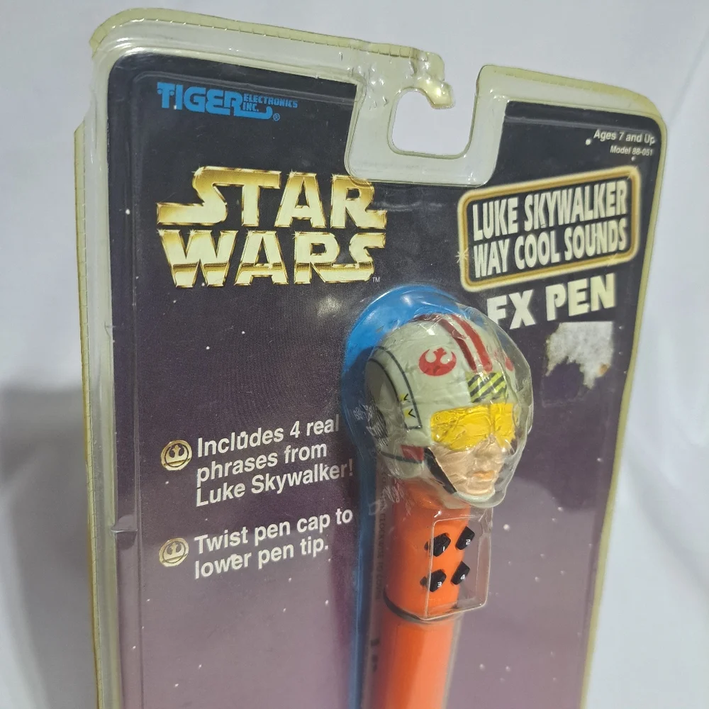 Vintage 1997 Tiger Star Wars‎ Luke Skywalker Rebel Pilot Way Cool Sounds FX Pen